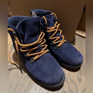 Kids' UGG K Hilmar Lace-up Boots Navy Blue Suede Size 1
